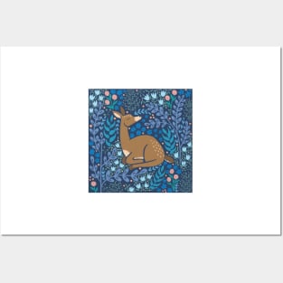 Winter Woodland Deer Posters and Art